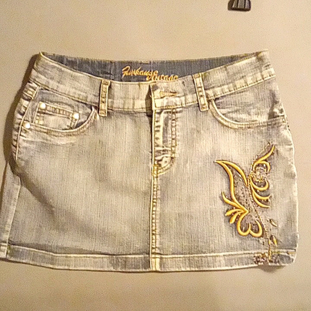 Jean mini skirt